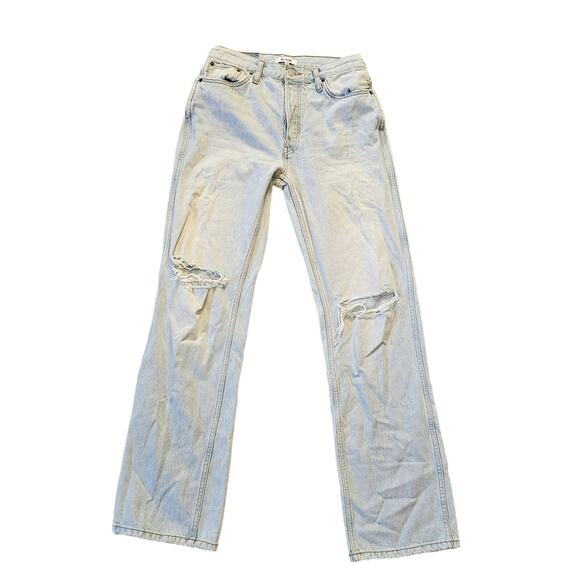 RE/DONE 90s High Rise Loose Jeans in Bleach Destroyed Size 28 - Picture 2 of 10